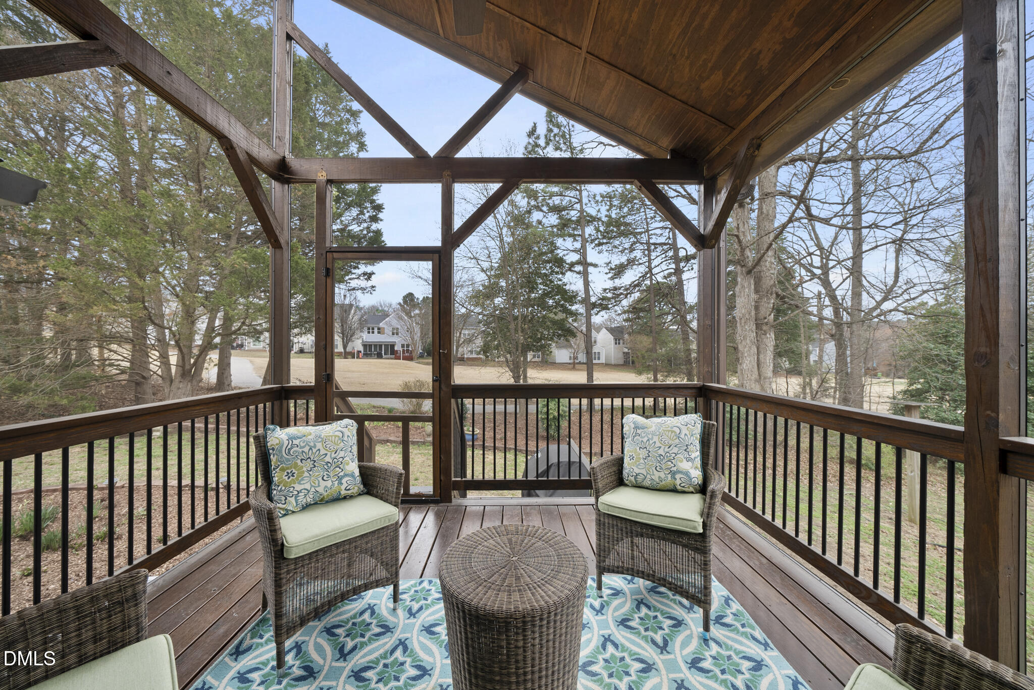 1944 Talamore Court Raleigh, NC 27604 - Photo 24 of 30 a view of roof deck with furniture and wooden deck