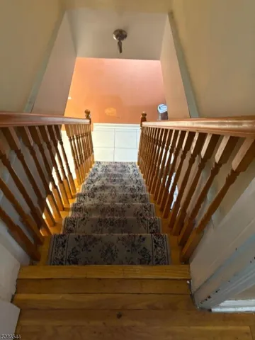 a view of wooden staircase