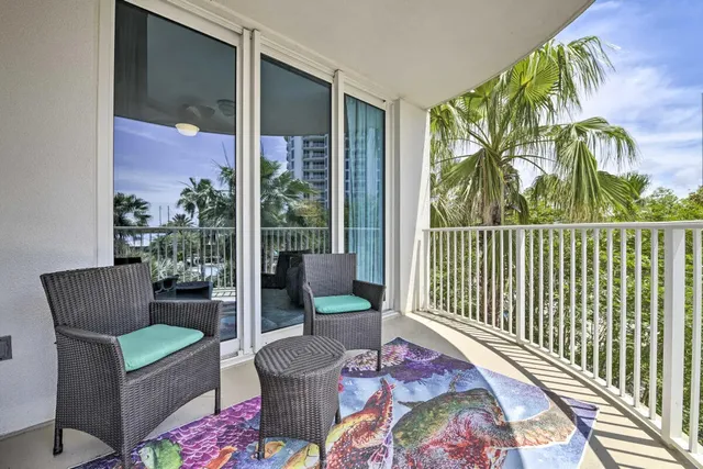 a outdoor living space with furniture