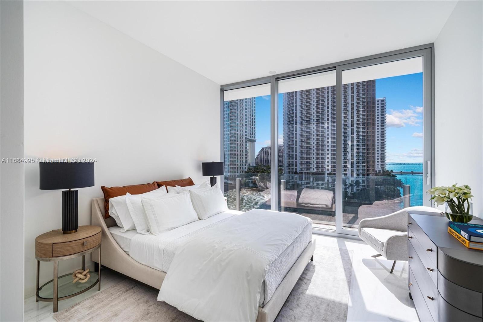 300 Biscayne Blvd Way, Unit 701 Miami, FL 33131 - Photo 19 of 37 a spacious bedroom with a large bed and a large window