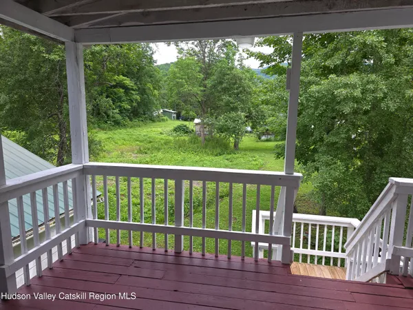 a view of a wooden deck