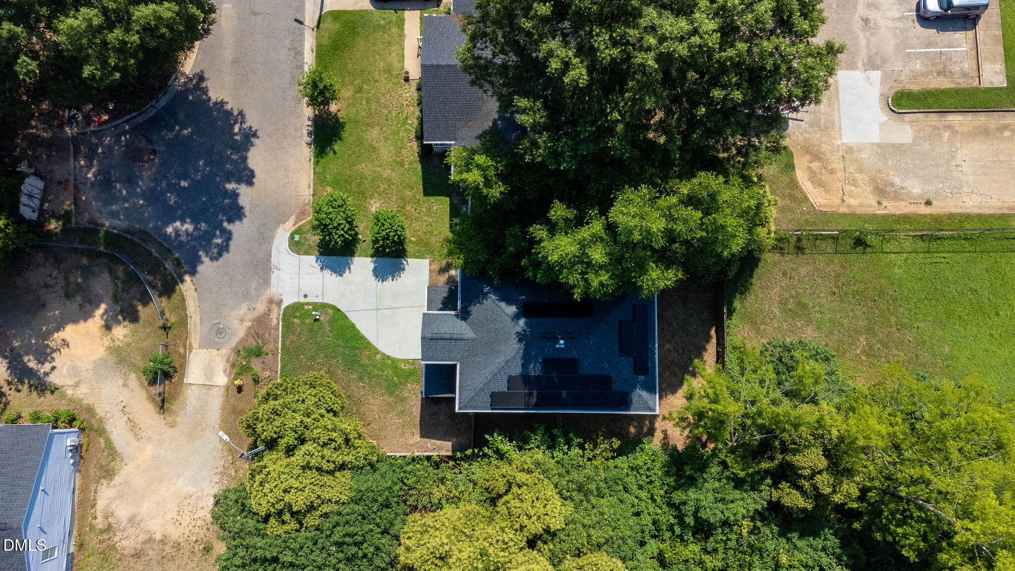 602 Hay Lane Raleigh, NC 27601 - Photo 42 of 43 an aerial view of a house with a garden