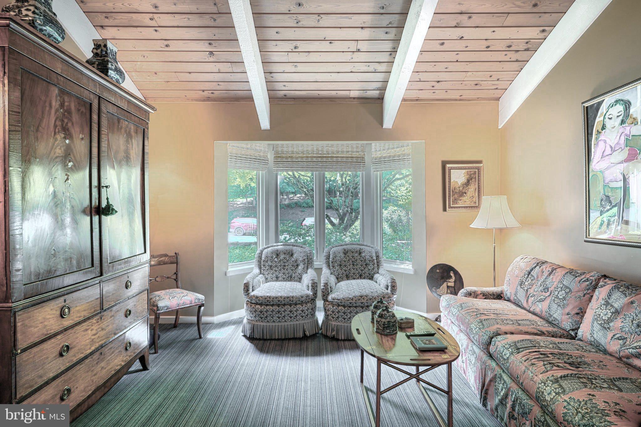 2504 Stone Mill Road Baltimore, MD 21208 - Photo 46 of 123 Main level bedroom w/vaulted ceiling & wood beams