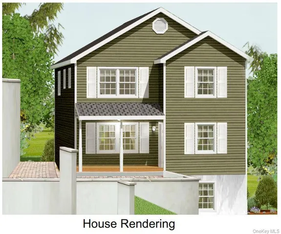 a view of a house with a yard and potted plants