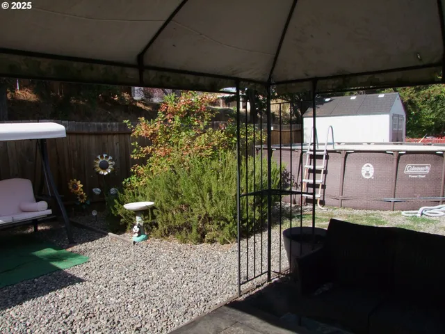 a outdoor view with a sitting space