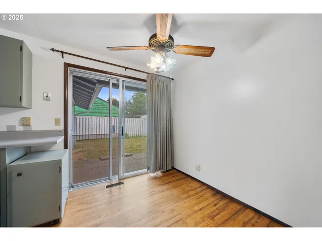 a workspace with hard wood floor