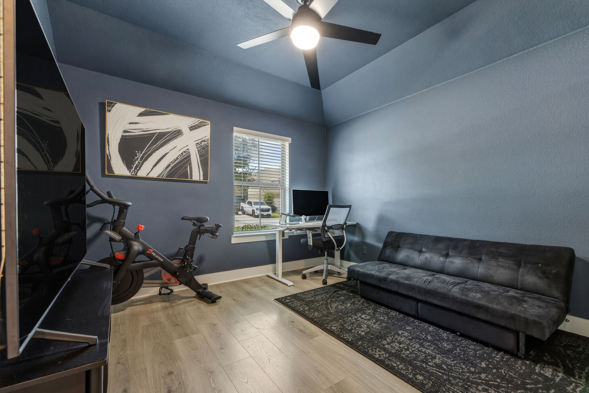 4505 Post Loop Round Rock, TX 78681 - Photo 31 of 40 Office featuring light wood-style floors, ceiling fan, and lofted ceiling