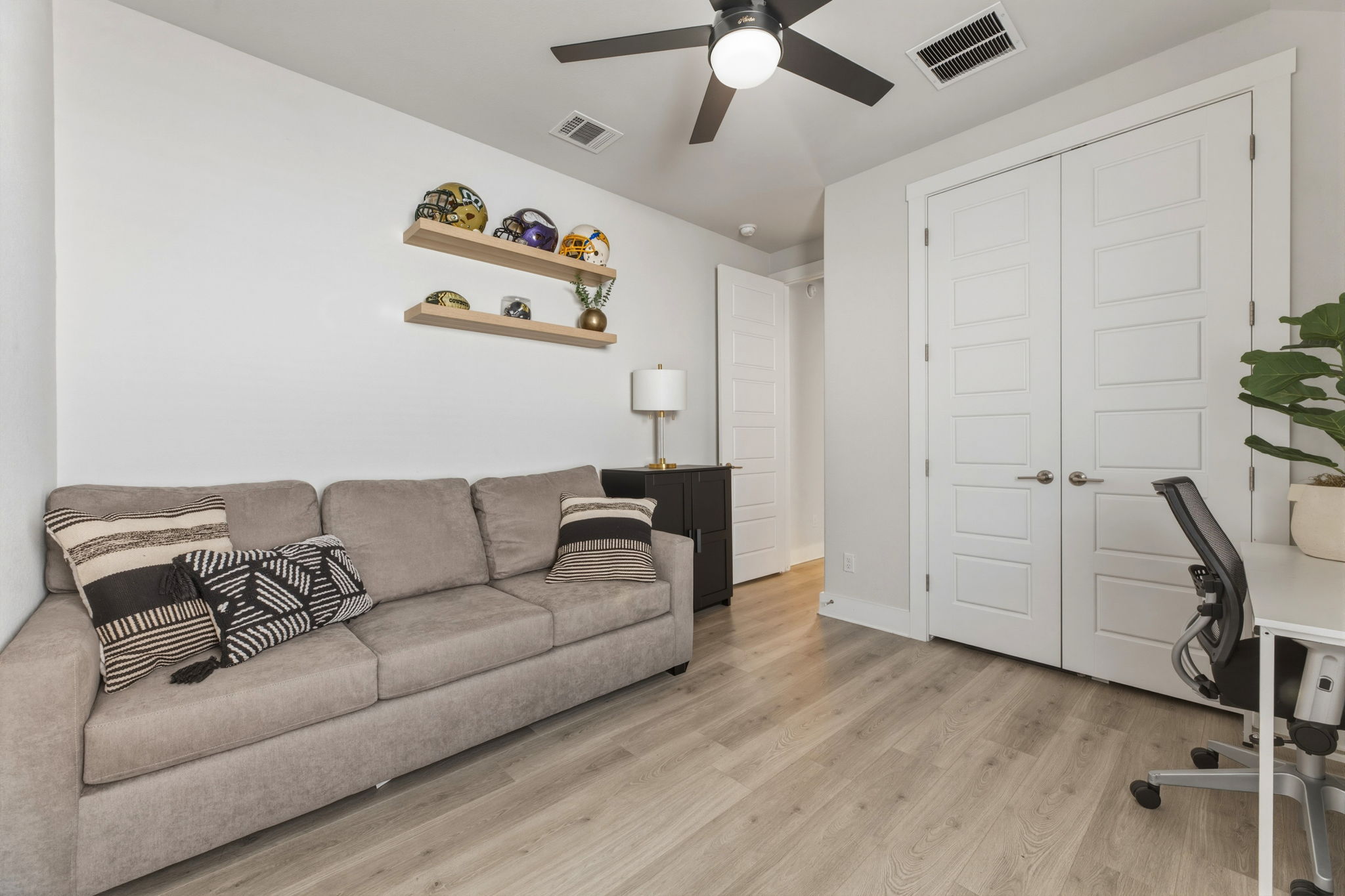 4505 Post Loop Round Rock, TX 78681 - Photo 7 of 40 Office area featuring light wood-style flooring and ceiling fan