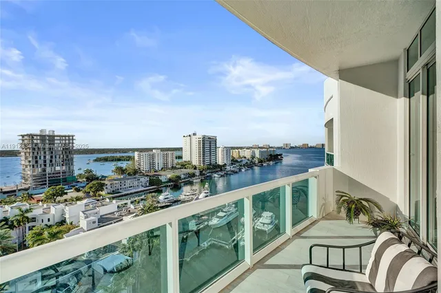 a view of a balcony with chairs