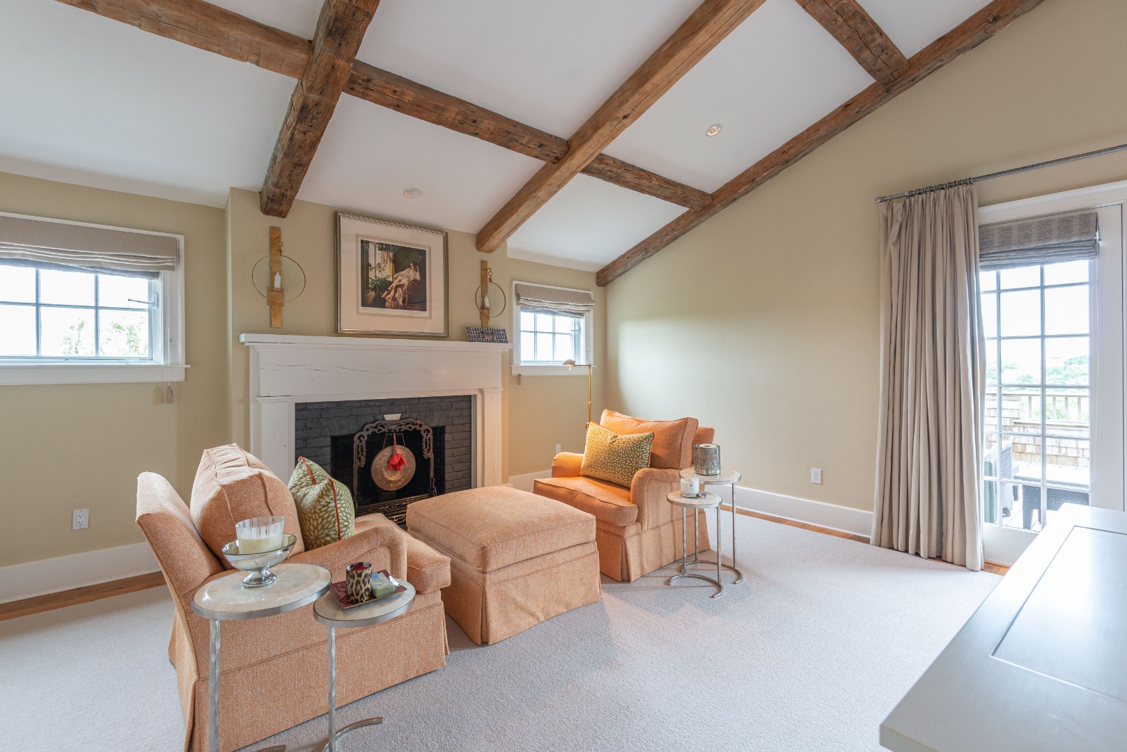 183 Polpis Road Nantucket, MA 02554 - Photo 26 of 62 a living room with furniture and a fireplace