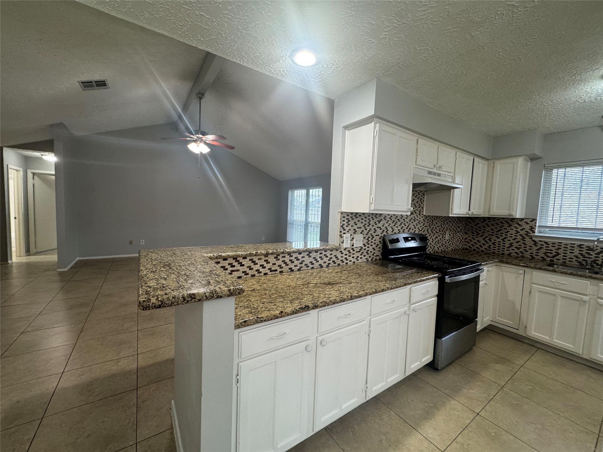 13327 Reads Court Houston, TX 77015 - Photo 5 of 17 a kitchen with a sink dishwasher stove and cabinets