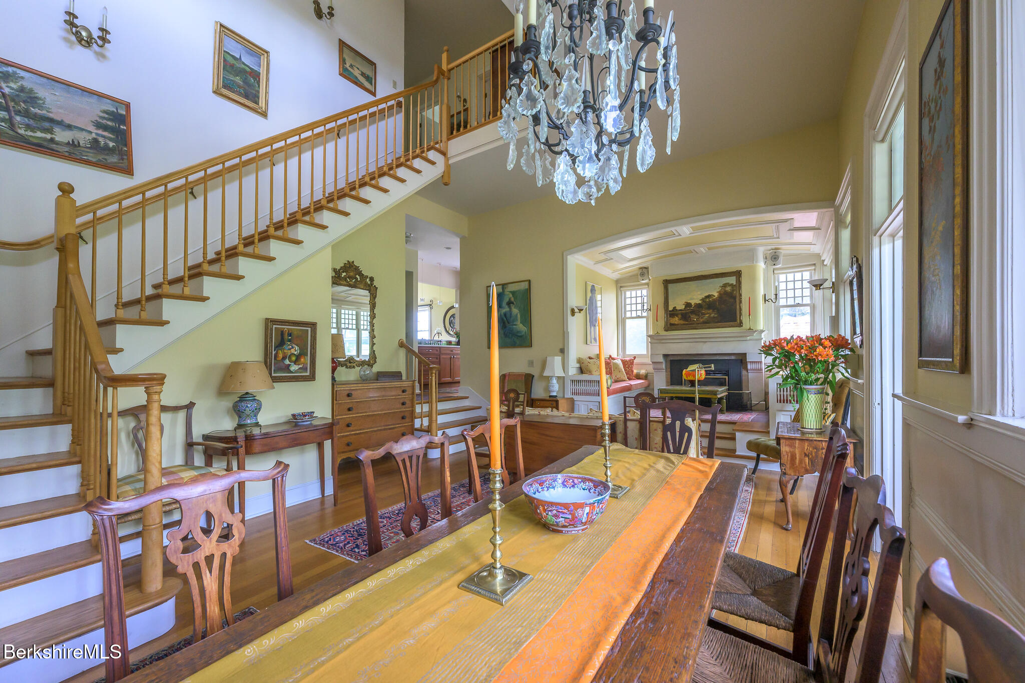 11 Prospect Hill Road, Unit F Stockbridge, MA 01262 - Photo 9 of 51 a view of a dining room with furniture a chandelier and wooden floor