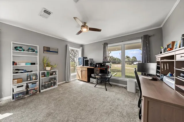 a outdoor space with patio furniture and potted plants