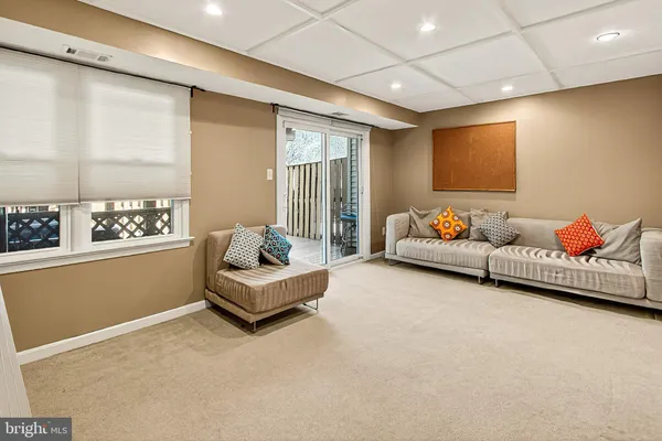 a view of balcony with furniture