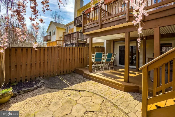 a view of a building with sitting area