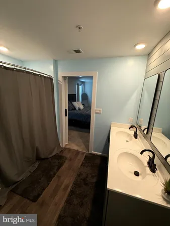 a view of a livingroom with storage