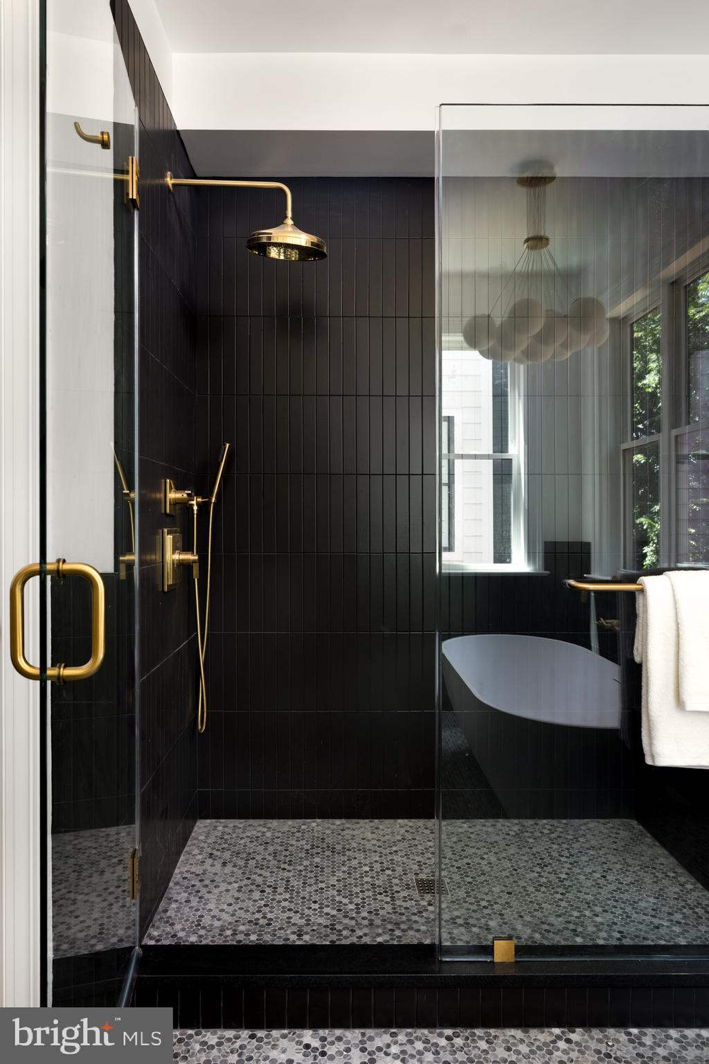 1241 4th Street Northwest Washington, DC 20001 - Photo 33 of 50 Brass fixtures and Bardiglio marble flooring