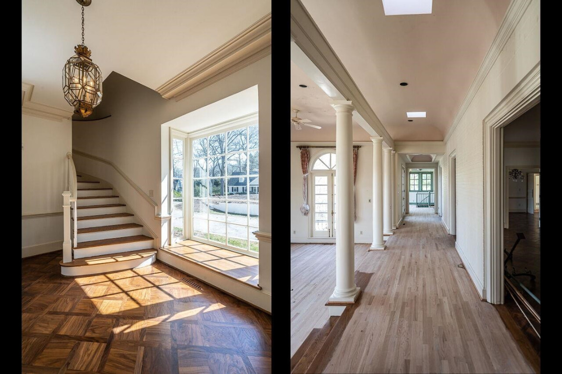 2805 Lakeview Drive Raleigh, NC 27608 - Photo 8 of 28 a view of a hallway view with wooden floor and staircase