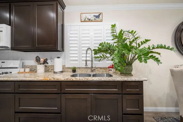 a sink with a potted plant on it