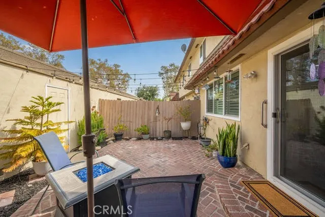 a view of an outdoor space with seating area