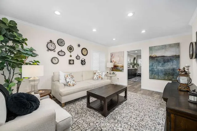 a living room with furniture and a couch