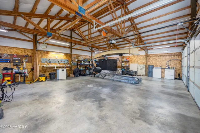 a view of a empty room with storage