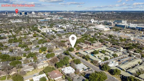 an aerial view of multiple house