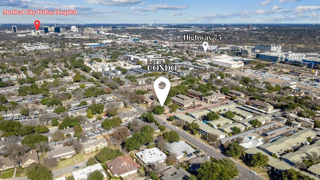 10526 Stone Canyon Road, Unit 201 Dallas, TX 75230 - Photo 23 of 28 an aerial view of multiple house