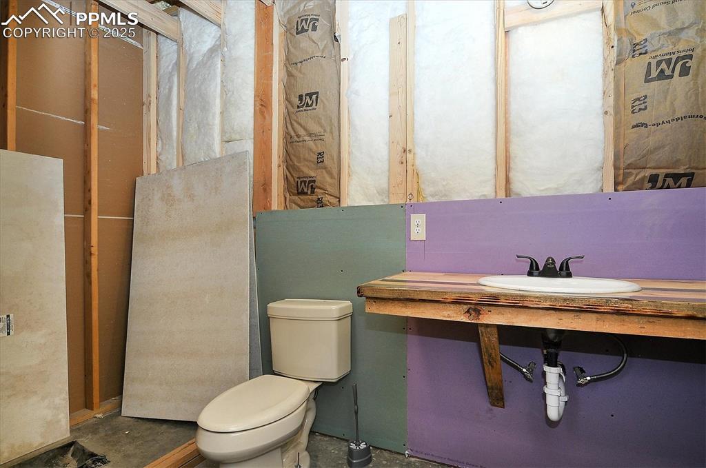 1115 Eagles Gate Road Westcliffe, CO 81252 - Photo 28 of 49 a bathroom with a sink a toilet and a mirror