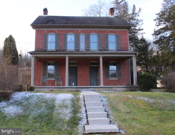 a front view of a house