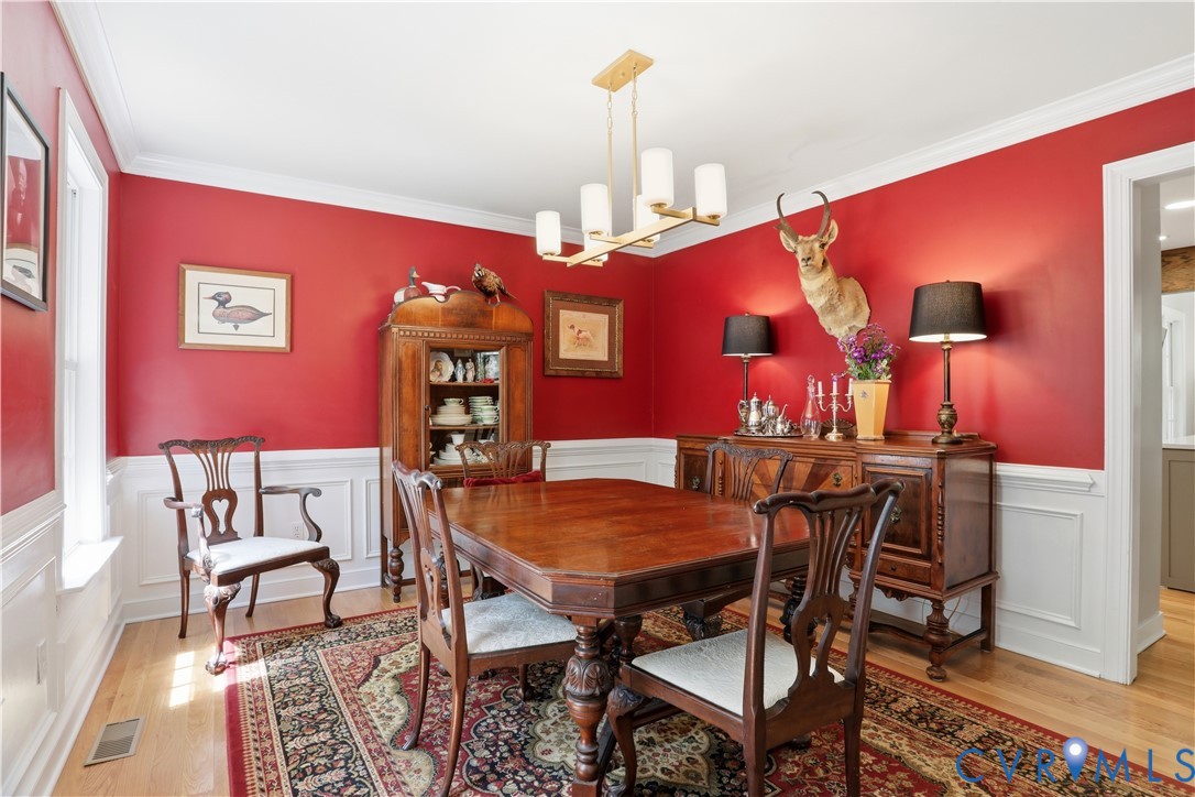 1570 Rock Castle Road Goochland, VA 23063 - Photo 20 of 53 Dining area featuring hardwood flooring, white wai