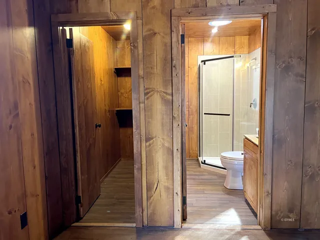 a bathroom with a window