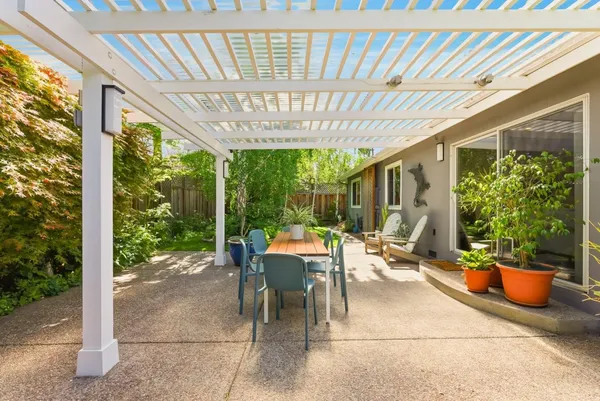 a outdoor space with furniture