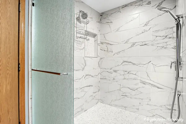 a bathroom with a shower