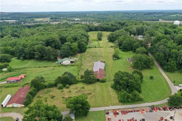 an aerial view of a house
