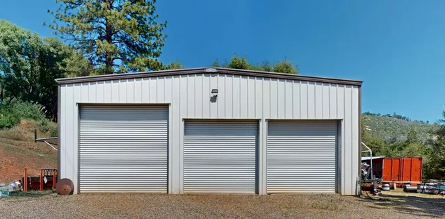 a view of a house with a garage