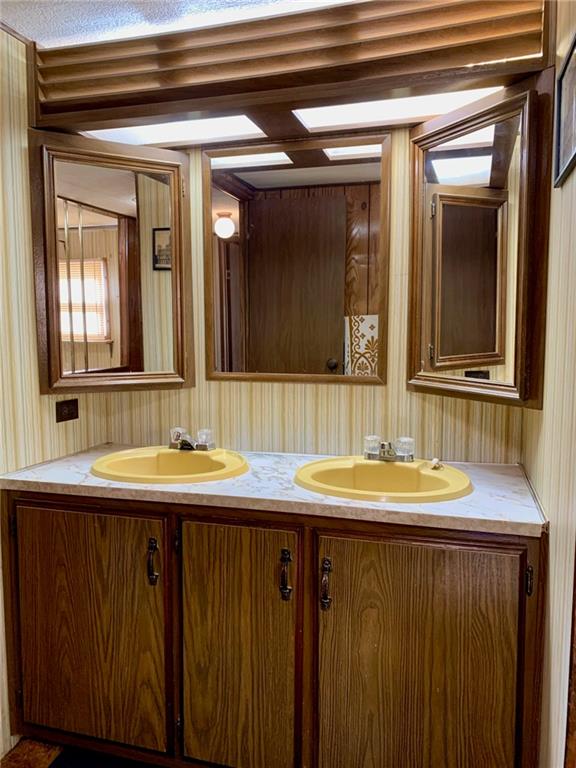 239 Crystal Spring Road Sandy Lake, PA 16145 - Photo 23 of 40 a bathroom with a sink and a mirror