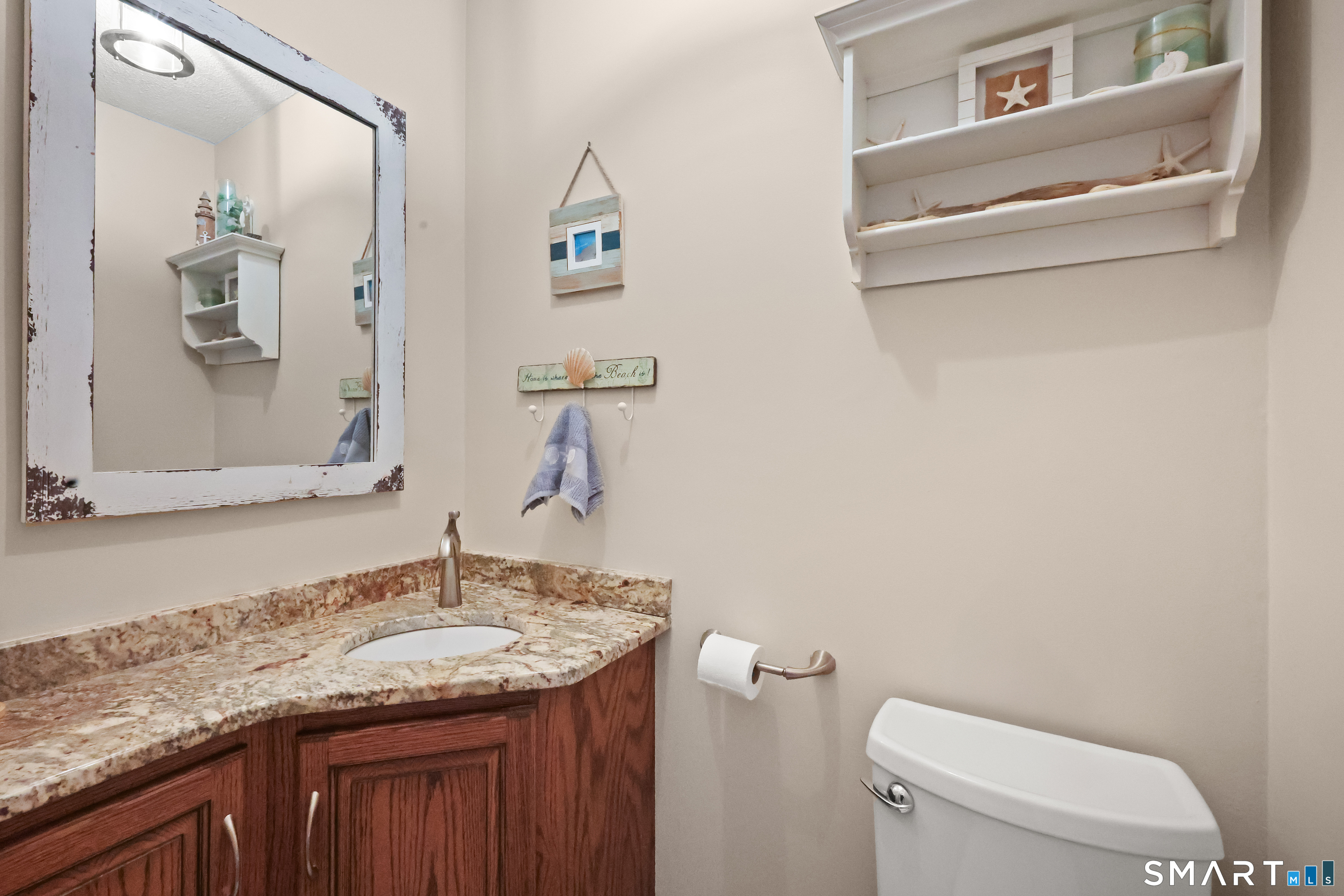13 Basket Shop Road Hebron, CT 06248 - Photo 20 of 38 a bathroom with a granite countertop sink and a toilet