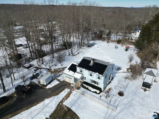 a view of road covered with snow