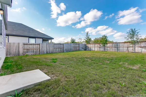 a view of a backyard with a garden and plants