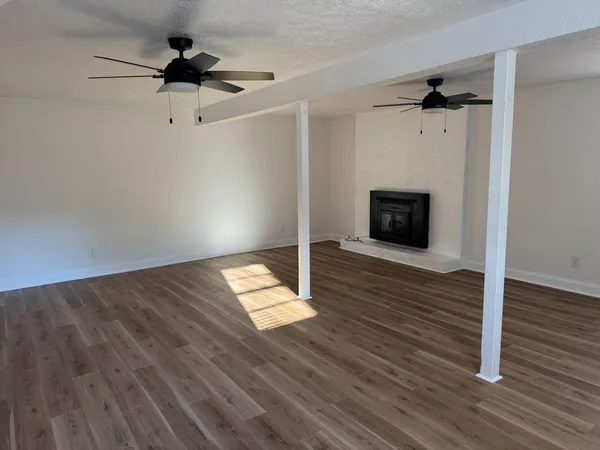 a view of a livingroom with a fireplace