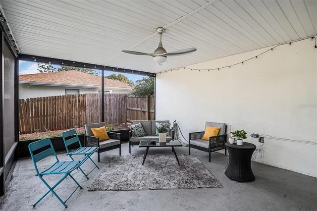 a outdoor space with furniture