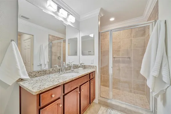 a bathroom with a shower