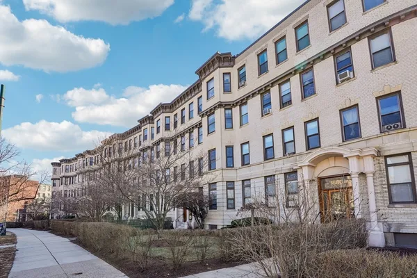 a front view of a building