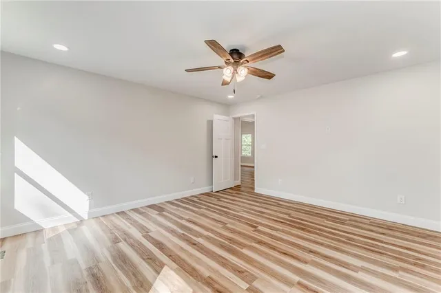 a view of a room with racks on the wall