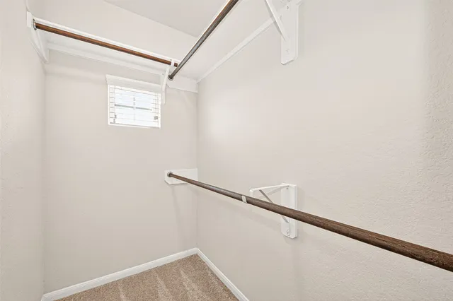 a view of small space with racks on the wall