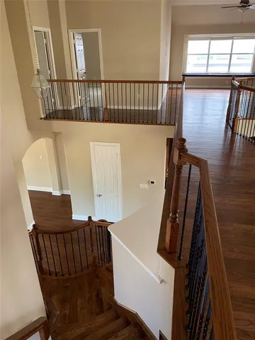 a view of entryway with wooden floor