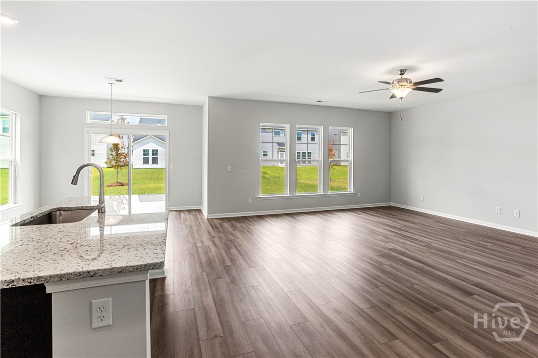 Kitchen Island and Great Room