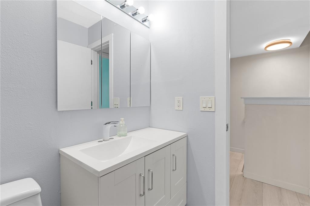 2302 South Maki Road, Unit 66 Plant City, FL 33563 - Photo 21 of 35 a bathroom with a sink a light fixture and a toilet