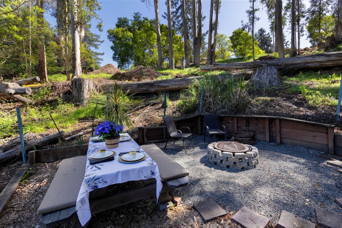 757 Pleasant Valley Road Aptos, CA 95003 - Photo 6 of 41 a view of backyard with outdoor seating and green space